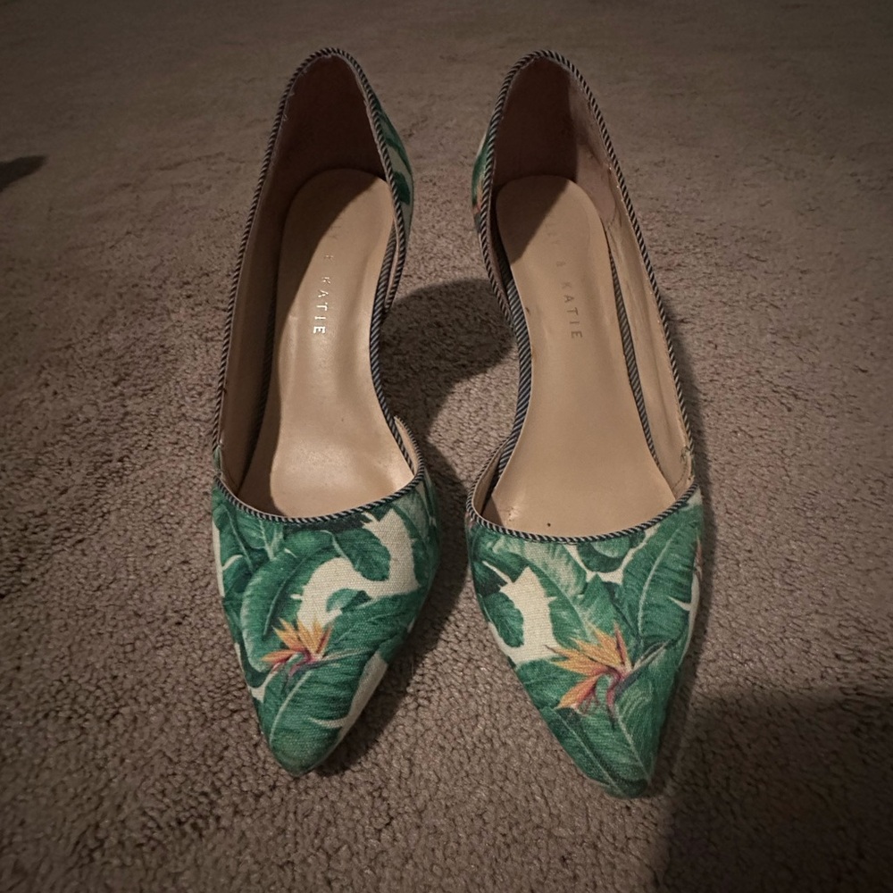 Kelly and Katie Floral Green Heels